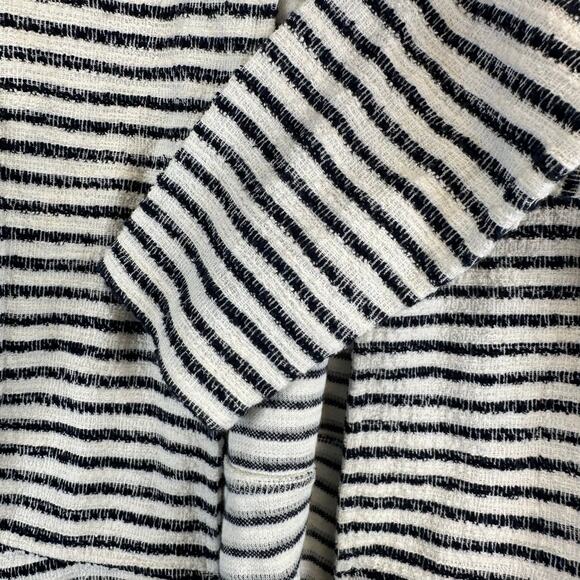 Loft Black and White Striped Open Front Cardigan Sweater Blazer Womens XS Petite - Picture 8 of 13